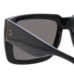 LINDA FARROW MORRISON RECTANGULAR SUNGLASSES IN BLACK LFL1027C1SUN