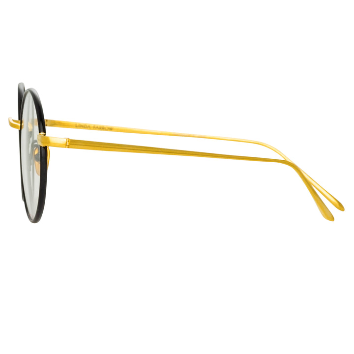 LINDA FARROW THE ADAMS | MEN'S OVAL OPTICAL FRAME IN BLACK AND YELLOW GOLD (C1) LFL925C1OPT