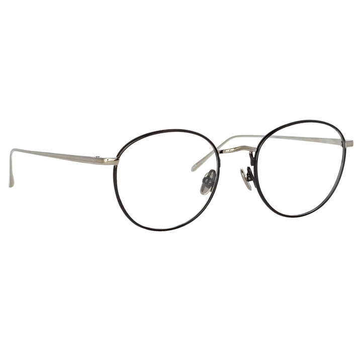 LINDA FARROW THE HARRISON | OVAL OPTICAL FRAME IN BLACK AND WHITE GOLD (C2) LFL940C2OPT