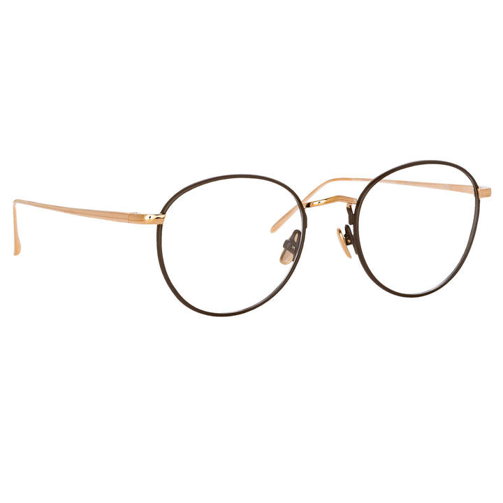 LINDA FARROW THE HARRISON | OVAL OPTICAL FRAME IN ROSE GOLD AND BROWN (C4) LFL940C4OPT