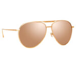 LINDA FARROW CARTER AVIATOR SUNGLASSES IN ROSE GOLD LFL999C5SUN