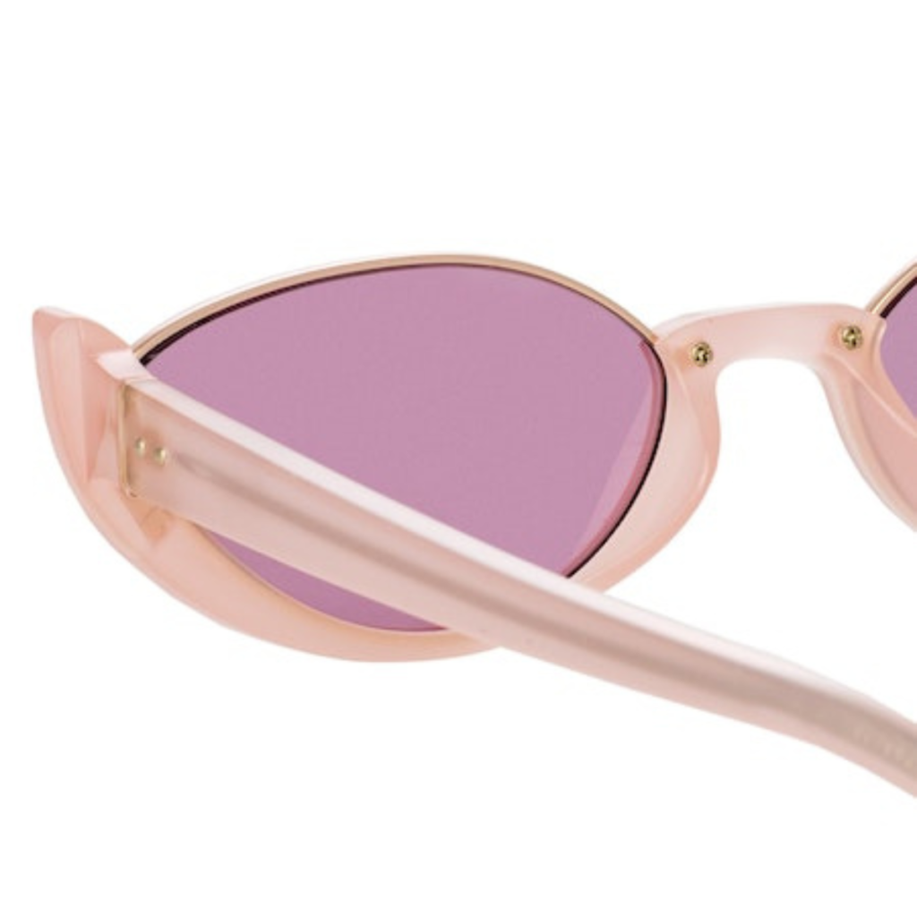 LINDA FARROW ROBYN CAT EYE SUNGLASSES LFL1169C6SUN PINK/ ROSE GOLD/ PINK MIRROR