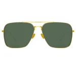 LINDA FARROW THE ASHER AVIATOR SUNGLASSES IN LIGHT GOLD FRAME (C1) LFL1122C1SUN