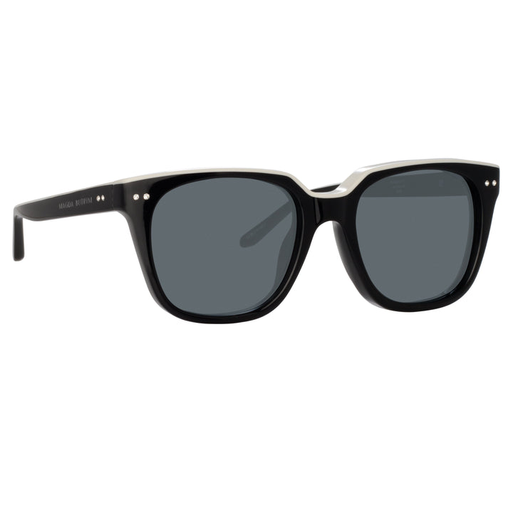 LINDA FARROW MAGDA BUTRYM D-FRAME SUNGLASSES IN BLACK AND WHITE MAGDA17C2SUN