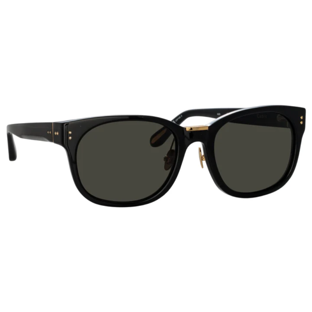 LINDA FARROW CEDRIC RECTANGULAR SUNGLASSES IN BLACK AND GREY (ASIAN FIT) LFL1275AC9SUN