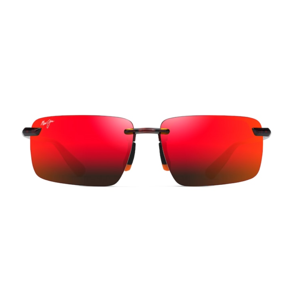 Occhiali da Sole senza montatura polarizzati LAULIMA Maui Jim RM626-10 Shiny Reddish Havana