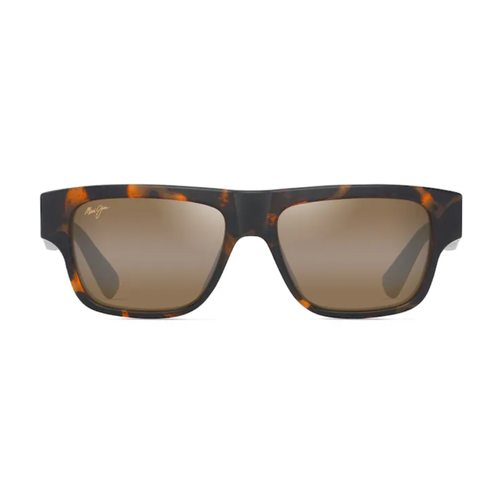 Occhiali da sole polarizzati rettangolari KŌKUA Maui Jim H638-10 Matte Dark Havana