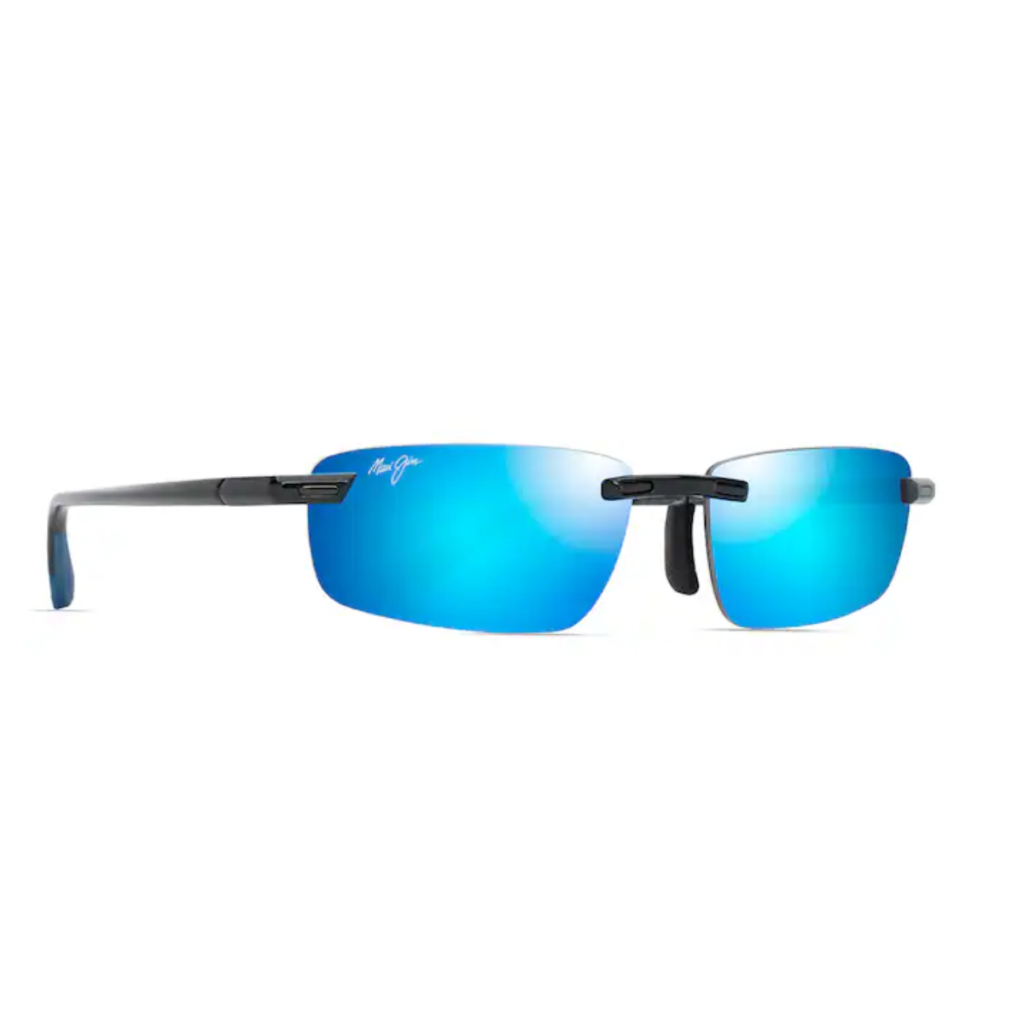 Occhiali da Sole polarizzati senza montatura ‘ILIKOU Maui Jim 630-02A Nero lucido con blu