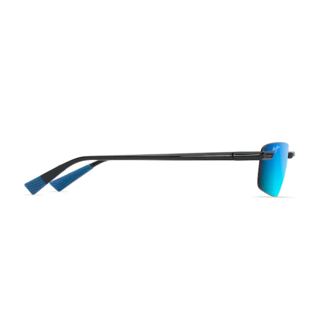 Occhiali da Sole polarizzati senza montatura ‘ILIKOU Maui Jim 630-02A Nero lucido con blu