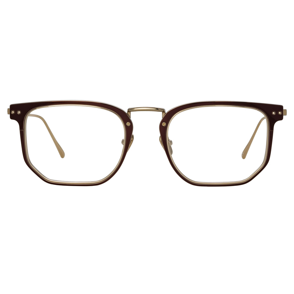 LINDA FARROW SAUL D-FRAME OPTICAL FRAME IN BROWN AND LIGHT GOLD LFL1113C3OPT