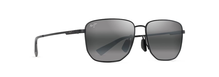 Occhiali da Sole Maui Jim LAMALAMA ASIAN FIT 652-02 Nero opaco con grigio