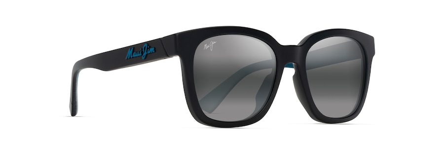 Occhiali da Sole Maui Jim HONUA ASIAN FIT 653-02A Nero opaco con effetto sfumato bianco interno