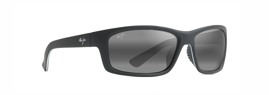 Occhiali da Sole Maui Jim KANAIO COAST 766-02MD Nero delicato opaco con bianco e blu