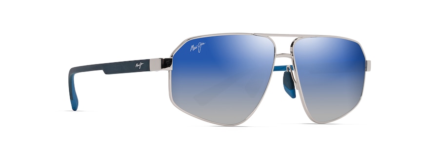 Occhiali da Sole Maui Jim KEAWĀWA DBS620-17 Argento lucido con blu scuro