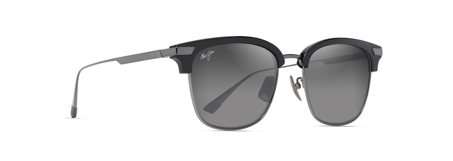 Occhiali da Sole Maui Jim KALAUNU ASIAN FIT GS629-02 Shiny Black with Dark Silver