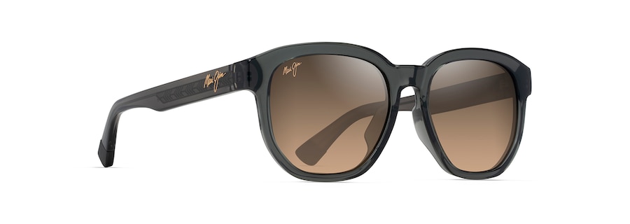 Occhiali da Sole Maui Jim AKAHAI ASIAN FIT HS646-14 Grigio scuro trasparente lucido