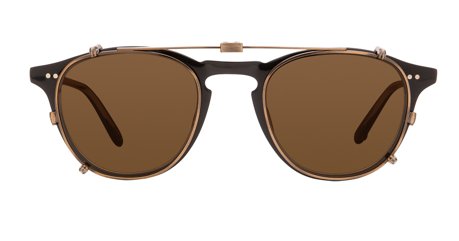 Garrett Leight HAMPTON CLIP M Brushed Gold/Brown