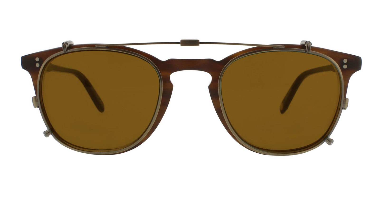 Garrett Leight KINNEY CLIP Brushed Gold/Brown