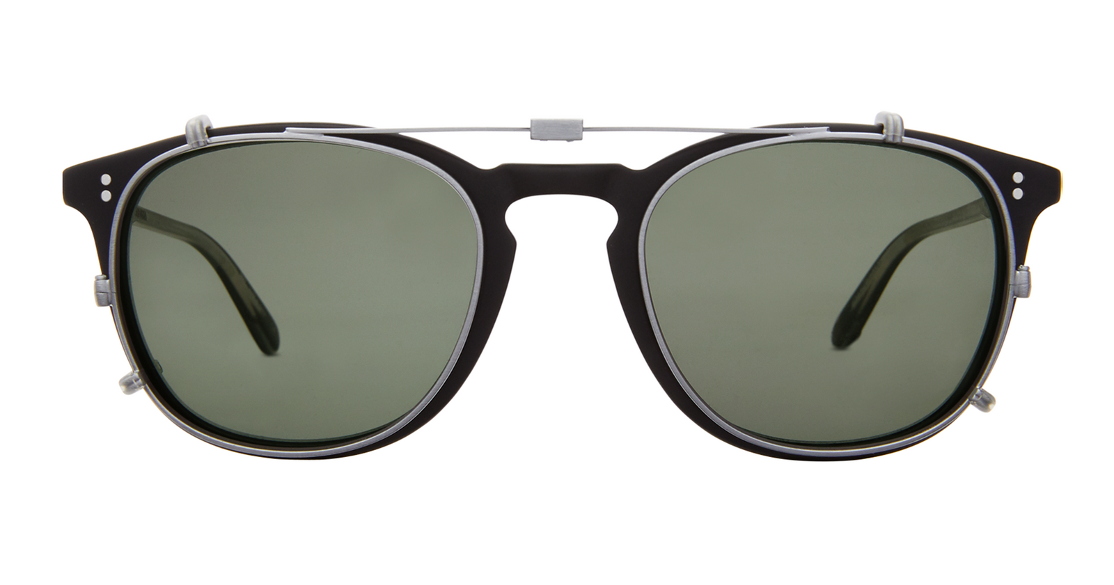 Garrett Leight KINNEY CLIP Brushed Silver/G15